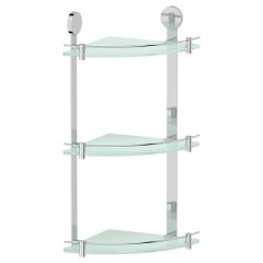 Полка угловая 3-х ярусная ARTWELLE Harmonie 26 cm 253x556x253 мм матовое стекло, хром Полка угловая 3-х ярусная ARTWELLE Harmonie 26 cm 253x556x253 мм матовое стекло, хром