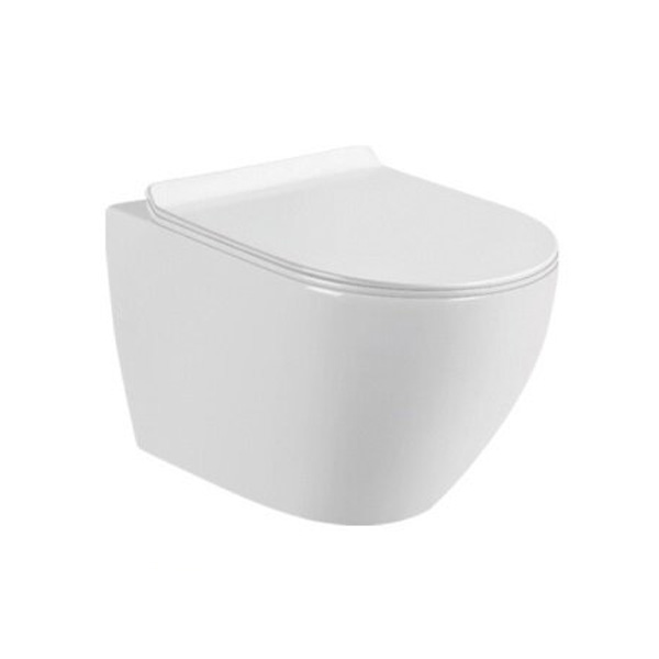 Унитаз подвесной безободковый CERAMALUX SoftClose цвет белый CL2196 -1 Унитаз подвесной безободковый CERAMALUX SoftClose цвет белый CL2196 -1