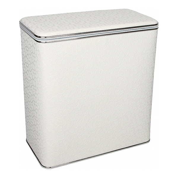 Корзина для белья CAMEYA Flower средняя белая/хром FWH-M Корзина для белья CAMEYA Flower средняя белая/хром FWH-M