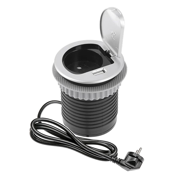 Розетка встраиваемая GTV CHARGER Mini алюминий AE-BPW1S1UCH-53 Розетка встраиваемая GTV CHARGER Mini алюминий AE-BPW1S1UCH-53