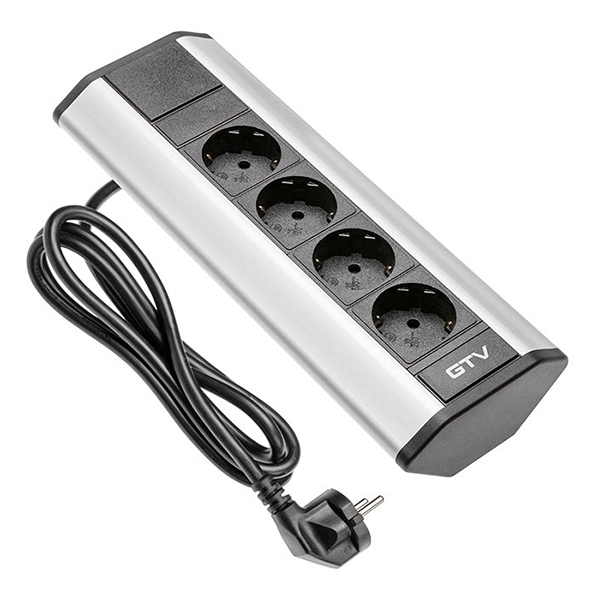 Розетка встраиваемая GTV серый AE-PBKT4S-80 Розетка встраиваемая GTV серый AE-PBKT4S-80