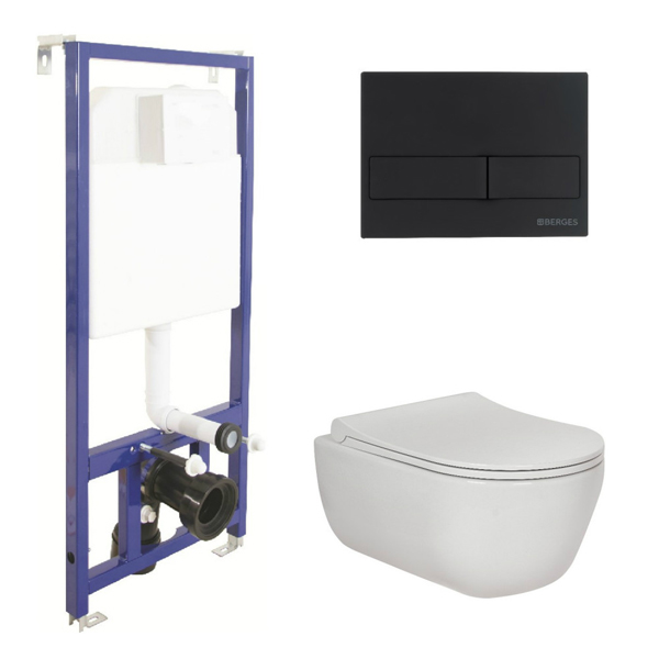 Комплект инсталляция с унитазом BERGES NOVUM 525 Ego Rimless SoftClose 047215 Комплект инсталляция с унитазом BERGES NOVUM 525 Ego Rimless SoftClose 047215