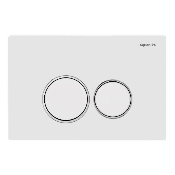 Клавиша для инсталляции AQUANIKA Basic R-type белый кольца хром Клавиша для инсталляции AQUANIKA Basic R-type белый кольца хром
