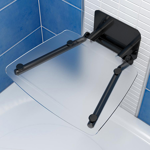 Сиденье складное универсальное для душа RAVAK OVO-B II-CLEAR/BLACK B8F0000059 Сиденье складное универсальное для душа RAVAK OVO-B II-CLEAR/BLACK B8F0000059