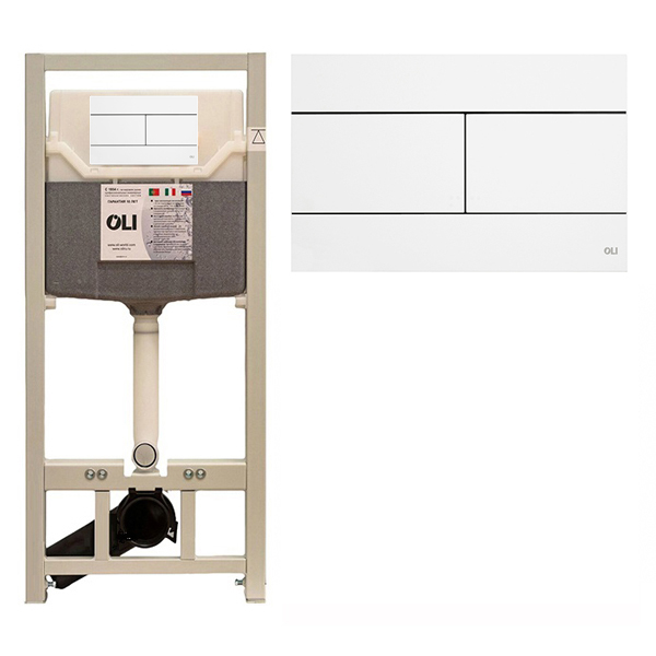 Инсталляция для подвесного унитаза OLI 120 Sanitarblock с клавишей Slim белая глянцевая 879236-659041 Инсталляция для подвесного унитаза OLI 120 Sanitarblock с клавишей Slim белая глянцевая 879236-659041