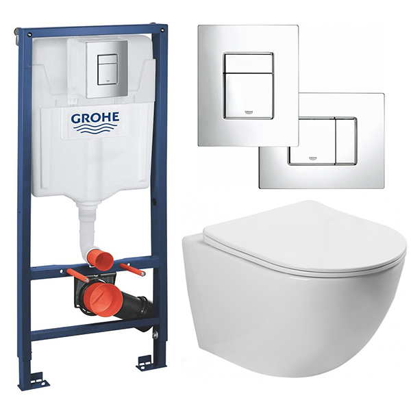 Комплект инсталляция GROHE с унитазом Santiline 49 см Комплект инсталляция GROHE с унитазом Santiline 49 см