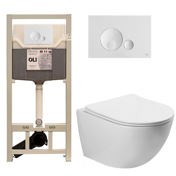 Комплект инсталляция OLI 120 ECO Sanitarblock Globe с унитазом SANTILINE 49 см SoftClose Комплект инсталляция OLI 120 ECO Sanitarblock Globe с унитазом SANTILINE 49 см SoftClose