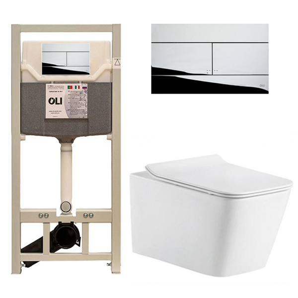 Комплект инсталляция OLI 120 ECO Sanitarblock Slim с унитазом SANTILINE 51 см SoftClose Комплект инсталляция OLI 120 ECO Sanitarblock Slim с унитазом SANTILINE 51 см SoftClose