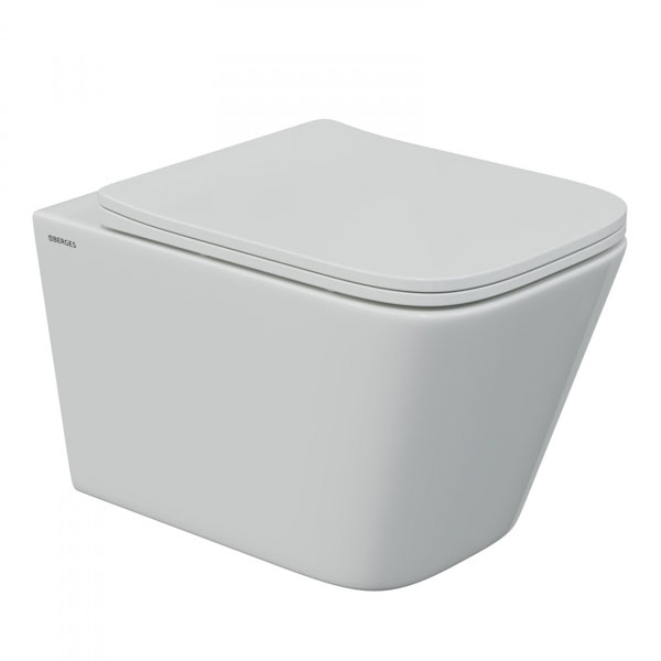 Унитаз подвесной безободковый BERGES Floe S Rimless 51 SoftClose Slim 510х340х360 мм 082134 Унитаз подвесной безободковый BERGES Floe S Rimless 51 SoftClose Slim 510х340х360 мм 082134