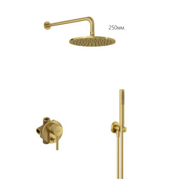 Душевая система встраиваемая KLUDI Bozz золото брашированное 38736N076 Душевая система встраиваемая KLUDI Bozz золото брашированное 38736N076