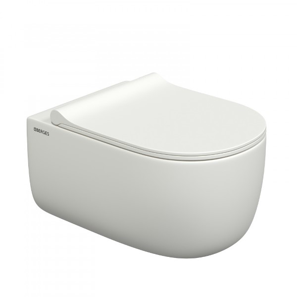 Унитаз подвесной безободковый BERGES Ego XL Slim SoftClose 540х360х330 мм 82228 Унитаз подвесной безободковый BERGES Ego XL Slim SoftClose 540х360х330 мм 82228
