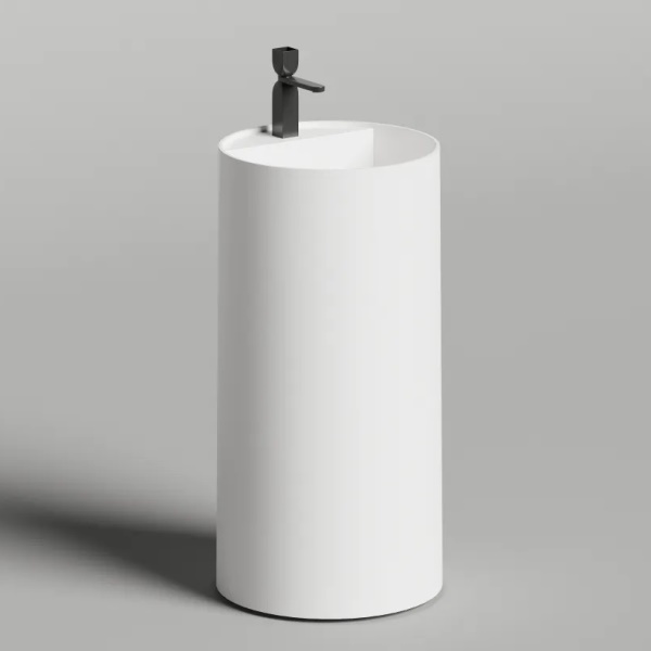 Раковина напольная SALINI Armonia Round 01 450x450x900 мм S-Stone белый матовый 130421TM Раковина напольная SALINI Armonia Round 01 450x450x900 мм S-Stone белый матовый 130421TM