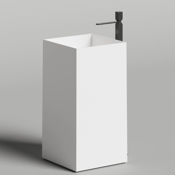 Раковина напольная SALINI Armonia Square 01 450x450x900 мм S-Stone белый матовый 130521M Раковина напольная SALINI Armonia Square 01 450x450x900 мм S-Stone белый матовый 130521M