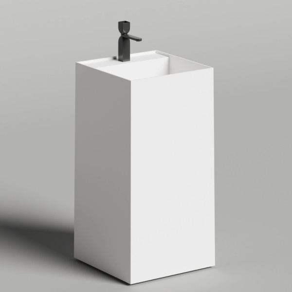 Раковина напольная SALINI Armonia Square Top 01 450x450x900 мм S-Stone белый матовый 130521TM Раковина напольная SALINI Armonia Square Top 01 450x450x900 мм S-Stone белый матовый 130521TM