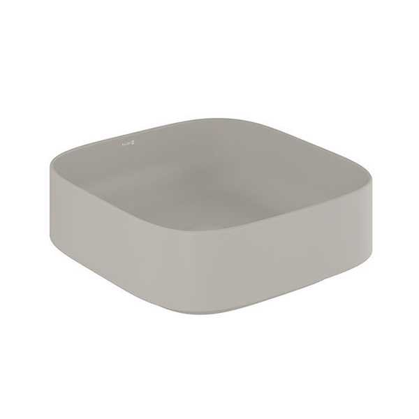 Раковина чаша керамическая KLUDI Resa C квадратная 400x400 мм светло-серый матовый 58CW30O2 Раковина чаша керамическая KLUDI Resa C квадратная 400x400 мм светло-серый матовый 58CW30O2