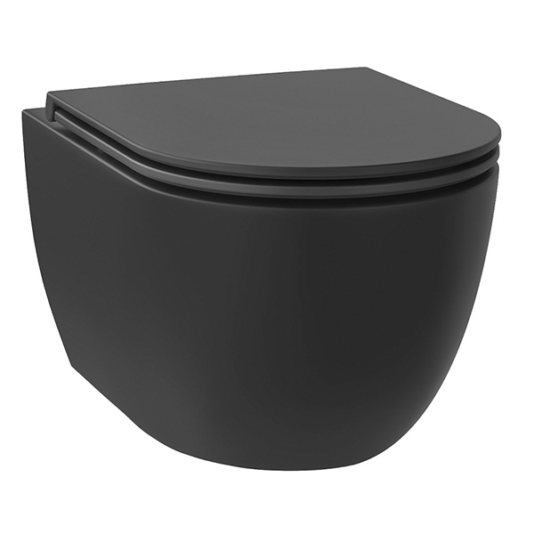 Унитаз подвесной безободковый WELLSEE Chalice Perfection 525х360х355 мм черный матовый Унитаз подвесной безободковый WELLSEE Chalice Perfection 525х360х355 мм черный матовый