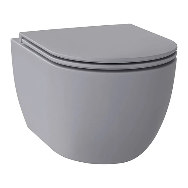 Унитаз подвесной безободковый WELLSEE Chalice Perfection 525х360х355 мм серый матовый Унитаз подвесной безободковый WELLSEE Chalice Perfection 525х360х355 мм серый матовый