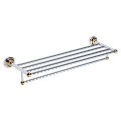 Полка для полотенец с вешалкой BEMETA Retro Gold and chrom 665x120x225 мм 144202098