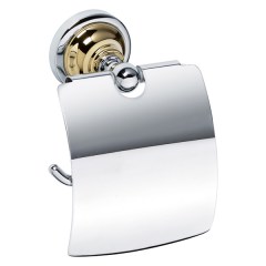 Держатель туалетной бумаги с крышкой BEMETA Retro Gold and chrom 140x150x100 мм 144212018