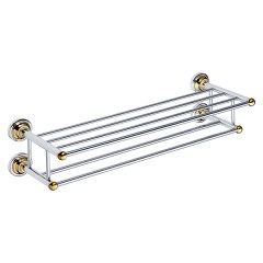 Полка для полотенец с вешалкой BEMETA Retro Gold and chrom 665x165x225 мм 144202258 Полка для полотенец с вешалкой BEMETA Retro Gold and chrom 665x165x225 мм 144202258