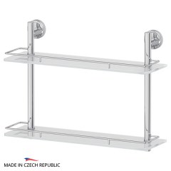 Полка 2-х ярусная FBS Ellea 50 cm 500x378x151 мм матовое стекло, хром
