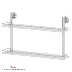 Полка 2-х ярусная FBS Ellea 60 cm 600x378x151 мм матовое стекло, хром Полка 2-х ярусная FBS Ellea 60 cm 600x378x151 мм матовое стекло, хром
