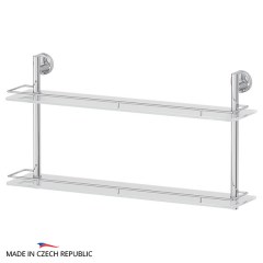 Полка 2-х ярусная FBS Ellea 70 cm 700x378x151 мм матовое стекло, хром Полка 2-х ярусная FBS Ellea 70 cm 700x378x151 мм матовое стекло, хром
