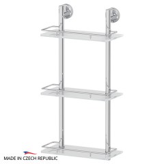 Полка 3-х ярусная FBS Ellea 30 cm 300x618x151 мм матовое стекло, хром Полка 3-х ярусная FBS Ellea 30 cm 300x618x151 мм матовое стекло, хром