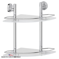 Полка угловая 2-х ярусная FBS Ellea 28 cm 275x378x275 мм матовое стекло, хром