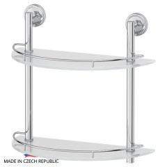 Полка 2-х ярусная FBS Ellea 40 cm 400x378x200 мм матовое стекло, хром