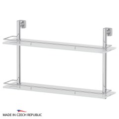 Полка 2-х ярусная FBS Esperado 60 cm 600x378x151 мм матовое стекло, хром Полка 2-х ярусная FBS Esperado 60 cm 600x378x151 мм матовое стекло, хром