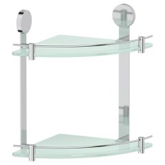 Полка угловая 2-х ярусная ARTWELLE Harmonie 26 cm 253x326x253 мм матовое стекло, хром