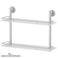 Полка 2-х ярусная FBS Luxia 50 cm 500x381x152 мм матовое стекло, хром
