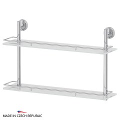 Полка 2-х ярусная FBS Luxia 60 cm 600x381x152 мм матовое стекло, хром Полка 2-х ярусная FBS Luxia 60 cm 600x381x152 мм матовое стекло, хром
