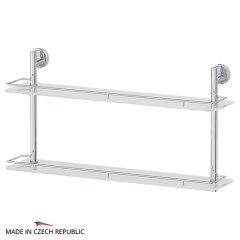 Полка 2-х ярусная FBS Luxia 70 cm 700x381x152 мм матовое стекло, хром Полка 2-х ярусная FBS Luxia 70 cm 700x381x152 мм матовое стекло, хром