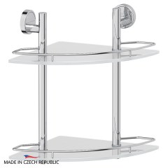 Полка угловая 2-х ярусная FBS Luxia 28 cm 277x381x277 мм матовое стекло, хром