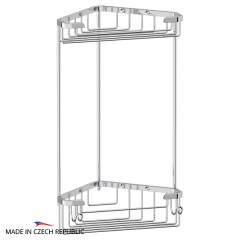 Полочка-решетка с крючками угловая FBS Ryna 2-х ярусная 18/18 cm 160x307x160 мм хром