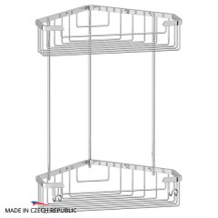 Полочка-решетка с крючками угловая FBS Ryna 2-х ярусная 23/23 cm 210x307x210 мм хром