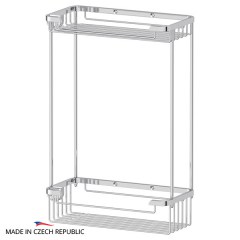 Полочка-решетка с крючками FBS Ryna 2-х ярусная 20/20 cm 222x307x100 мм хром