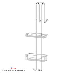 Полочка-решетка с крючками FBS Ryna 2-х ярусная навесная 20/20 cm 222x660x229 мм хром