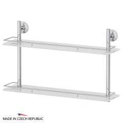 Полка 2-х ярусная FBS Standard 60 cm 600x378x152 мм матовое стекло, хром Полка 2-х ярусная FBS Standard 60 cm 600x378x152 мм матовое стекло, хром