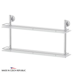 Полка 2-х ярусная FBS Standard 70 cm 700x378x152 мм матовое стекло, хром Полка 2-х ярусная FBS Standard 70 cm 700x378x152 мм матовое стекло, хром