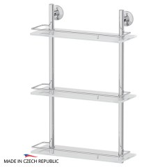 Полка 3-х ярусная FBS Standard 40 cm 400x618x152 мм матовое стекло, хром Полка 3-х ярусная FBS Standard 40 cm 400x618x152 мм матовое стекло, хром