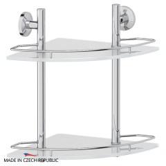 Полка угловая 2-х ярусная FBS Standard 28 cm 277x378x277 мм матовое стекло, хром