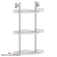 Полка угловая 3-х ярусная FBS Standard 28 cm 277x618x277 мм матовое стекло, хром Полка угловая 3-х ярусная FBS Standard 28 cm 277x618x277 мм матовое стекло, хром