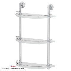Полка 3-х ярусная FBS Standard 40 cm 400x618x202 мм матовое стекло, хром Полка 3-х ярусная FBS Standard 40 cm 400x618x202 мм матовое стекло, хром