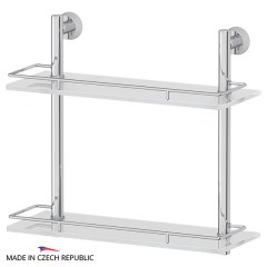 Полка 2-х ярусная FBS Vizovice 40 cm 400x378x151 мм матовое стекло, хром Полка 2-х ярусная FBS Vizovice 40 cm 400x378x151 мм матовое стекло, хром