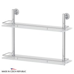 Полка 2-х ярусная FBS Vizovice 50 cm 500x378x151 мм матовое стекло, хром Полка 2-х ярусная FBS Vizovice 50 cm 500x378x151 мм матовое стекло, хром