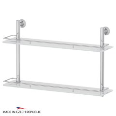 Полка 2-х ярусная FBS Vizovice 60 cm 600x378x151 мм матовое стекло, хром Полка 2-х ярусная FBS Vizovice 60 cm 600x378x151 мм матовое стекло, хром