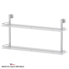 Полка 2-х ярусная FBS Vizovice 70 cm 700x378x151 мм матовое стекло, хром Полка 2-х ярусная FBS Vizovice 70 cm 700x378x151 мм матовое стекло, хром